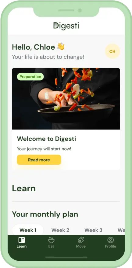 Digesti Personalized Wellness Features